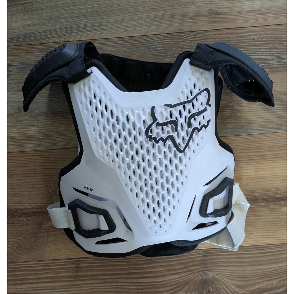 Fox Racing Motorcross Youth Kids Black & White R3 Chest Guard Adjustable 24811